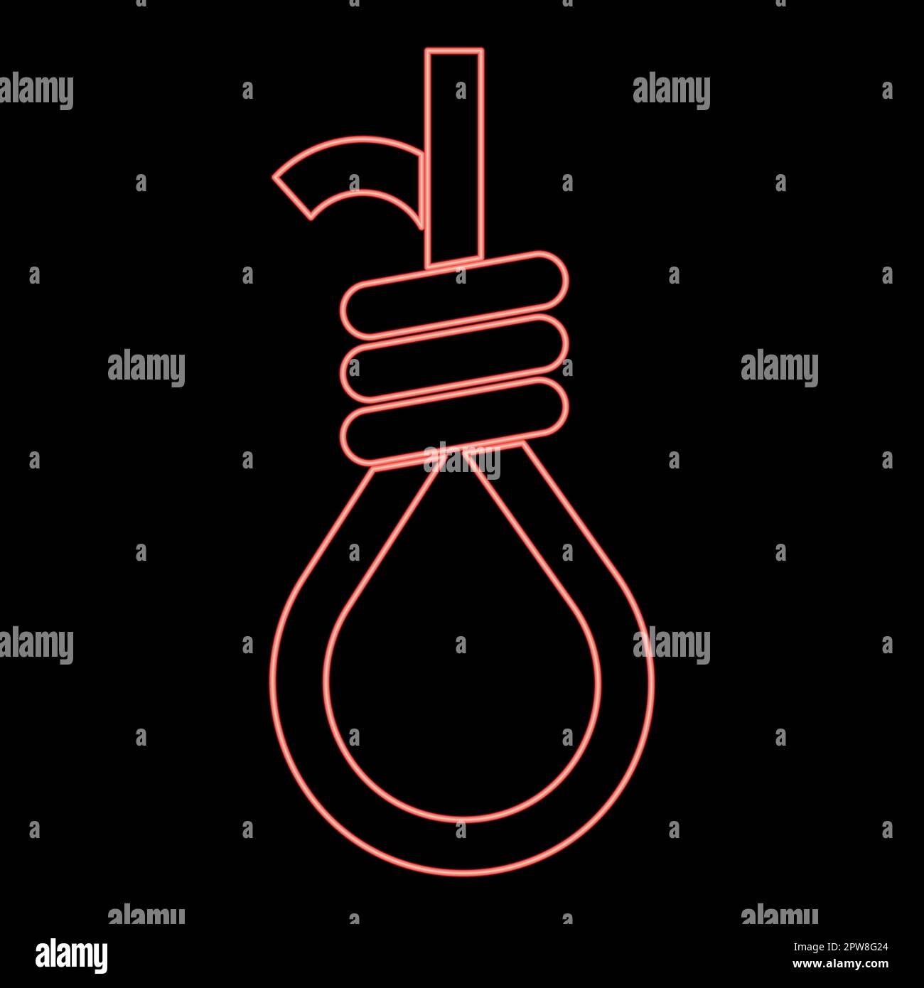 Camici al neon con corda noose rosso colore vettoriale immagine stile piatto Illustrazione Vettoriale