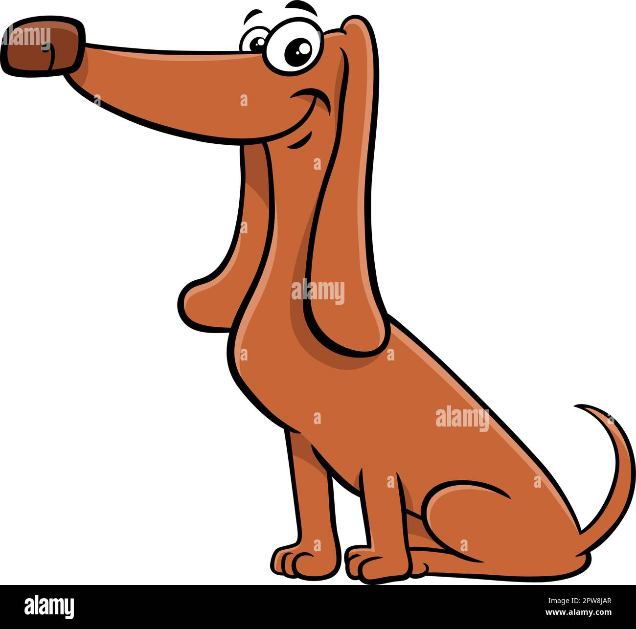 fumetto divertente dachshund cane fumetto animale personaggio Illustrazione Vettoriale