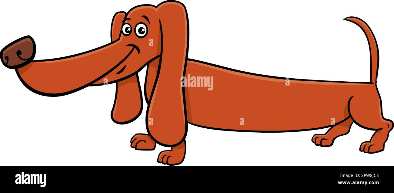 fumetto divertente dachshund cane fumetto animale personaggio Illustrazione Vettoriale