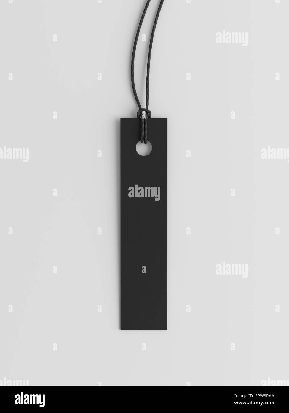 Modello di tag lunghi nero su sfondo bianco. Visualizza direttamente sopra Foto Stock