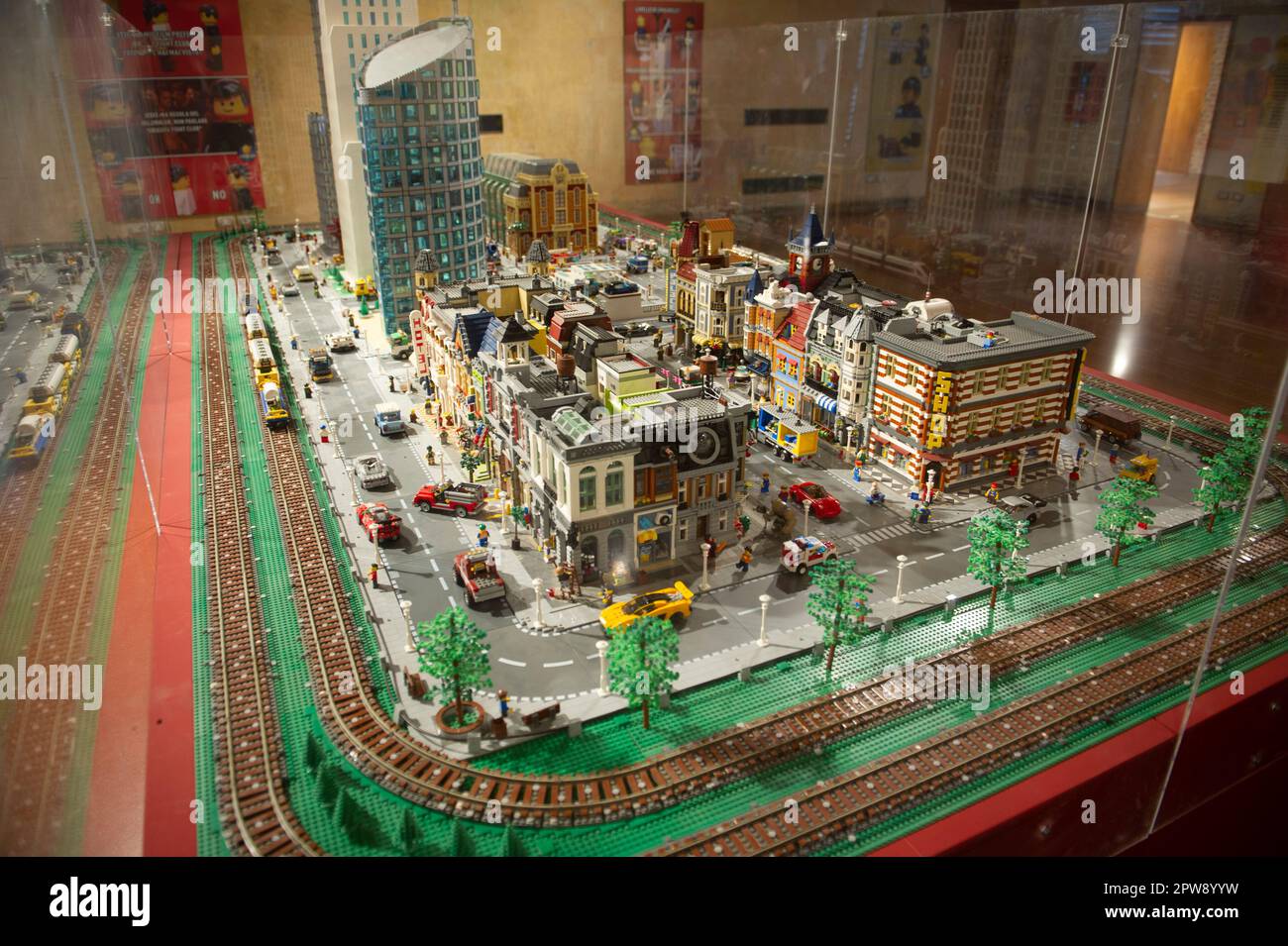 28 aprile 2023 - Italia, Lombardia, Monza - Mostra "i Love Lego" di diorami costruiti con mattoni Lego esposti nella Villa reale di Mo Foto Stock