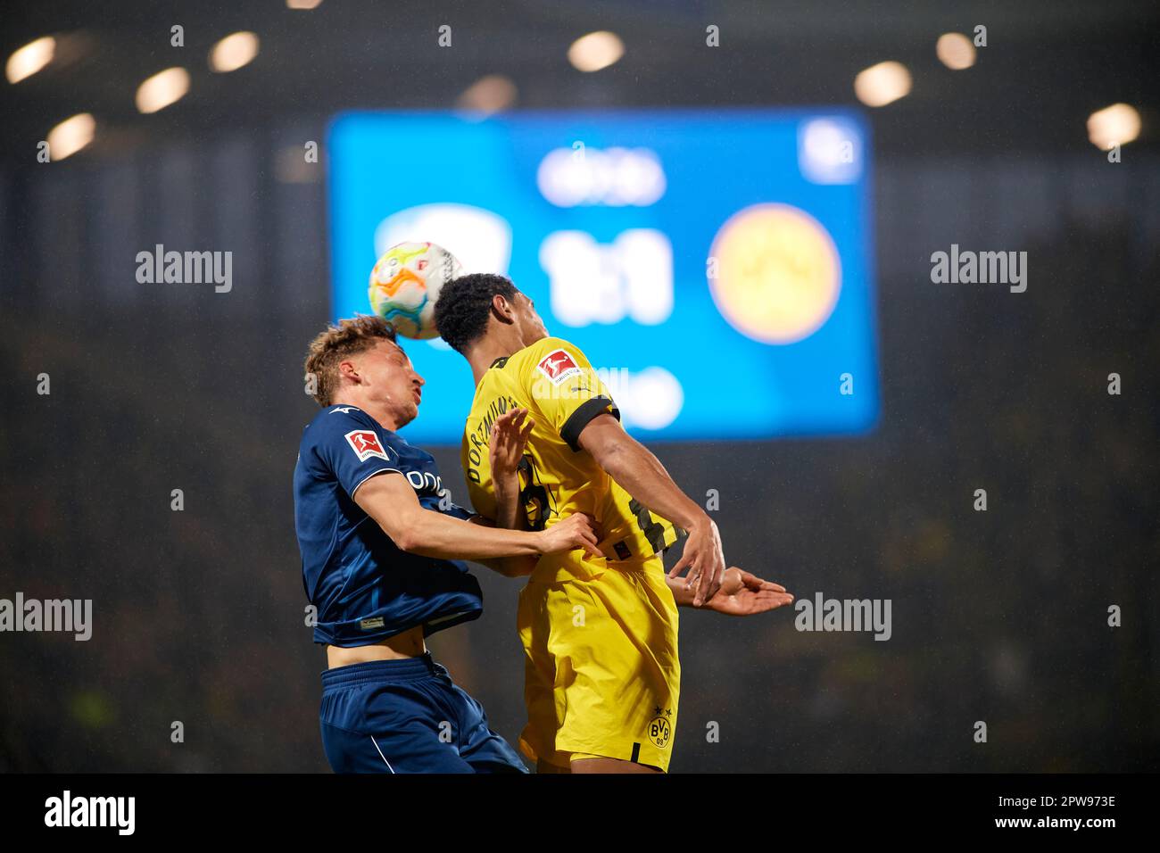 BOCHUM, GERMANIA - 28 APRILE 2023: La partita di calcio della Bundesliga VfL Bochum 1848 contro Borussia Dortmund a Vonovia Ruhr Stadion Foto Stock