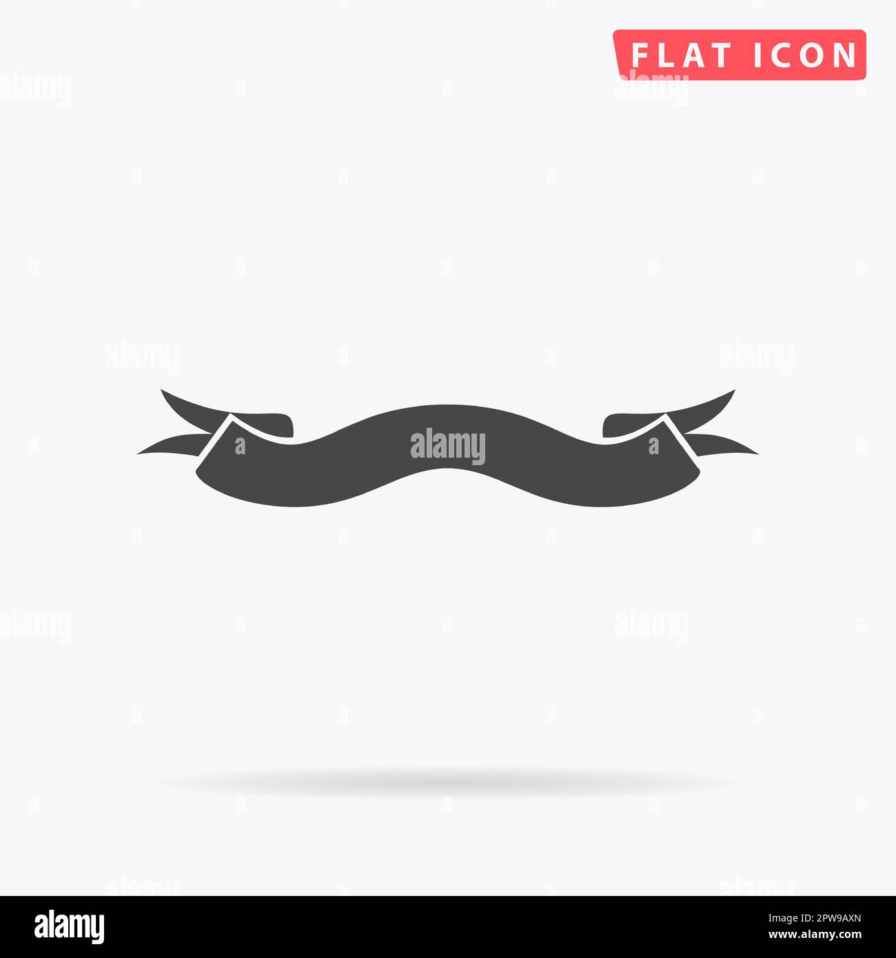 Nastro. Semplice simbolo nero piatto con ombra su sfondo bianco. Pittogramma di illustrazione vettoriale Illustrazione Vettoriale