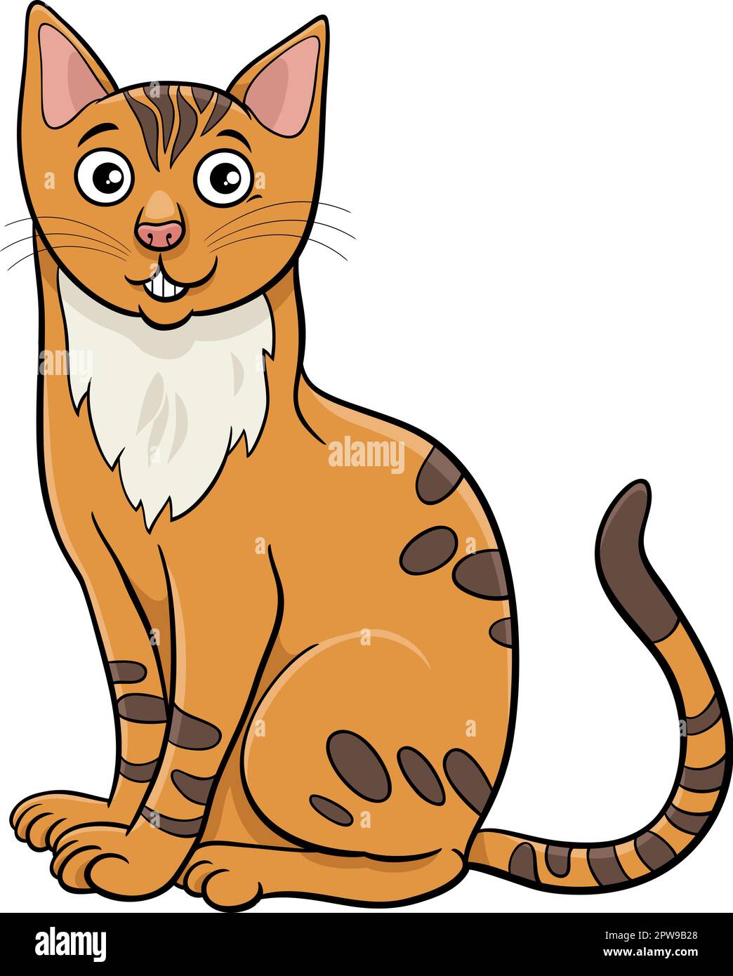 divertente fumetto gatto animale personaggio comico Illustrazione Vettoriale