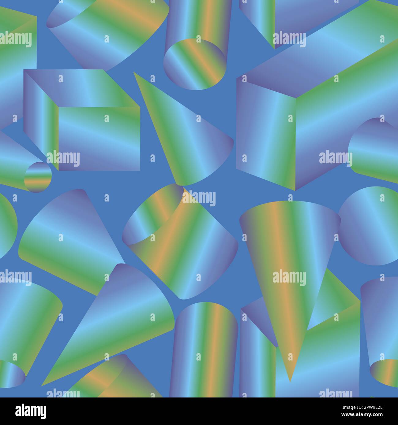 modello senza cuciture con forme geometriche e forme diverse senza sfondo Illustrazione Vettoriale