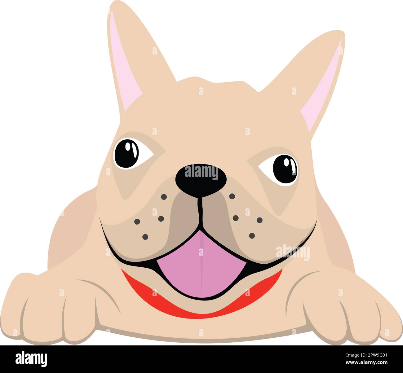 Illustrazione di Bulldog francese cute e dolce Illustrazione Vettoriale