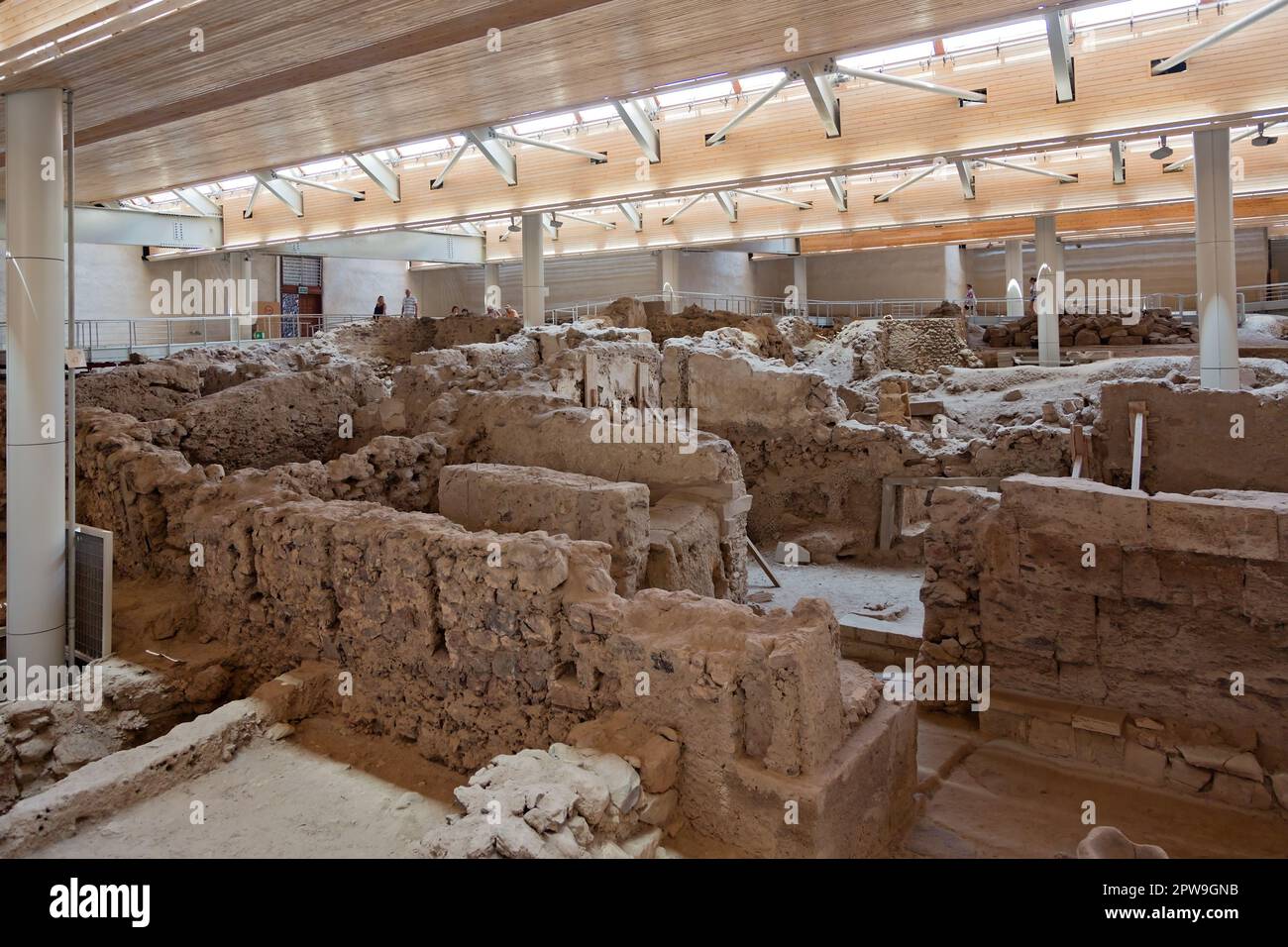 Аkrotiri sito archeologico dell'età del bronzo minoica sull'isola greca di Santorini, Grecia Foto Stock