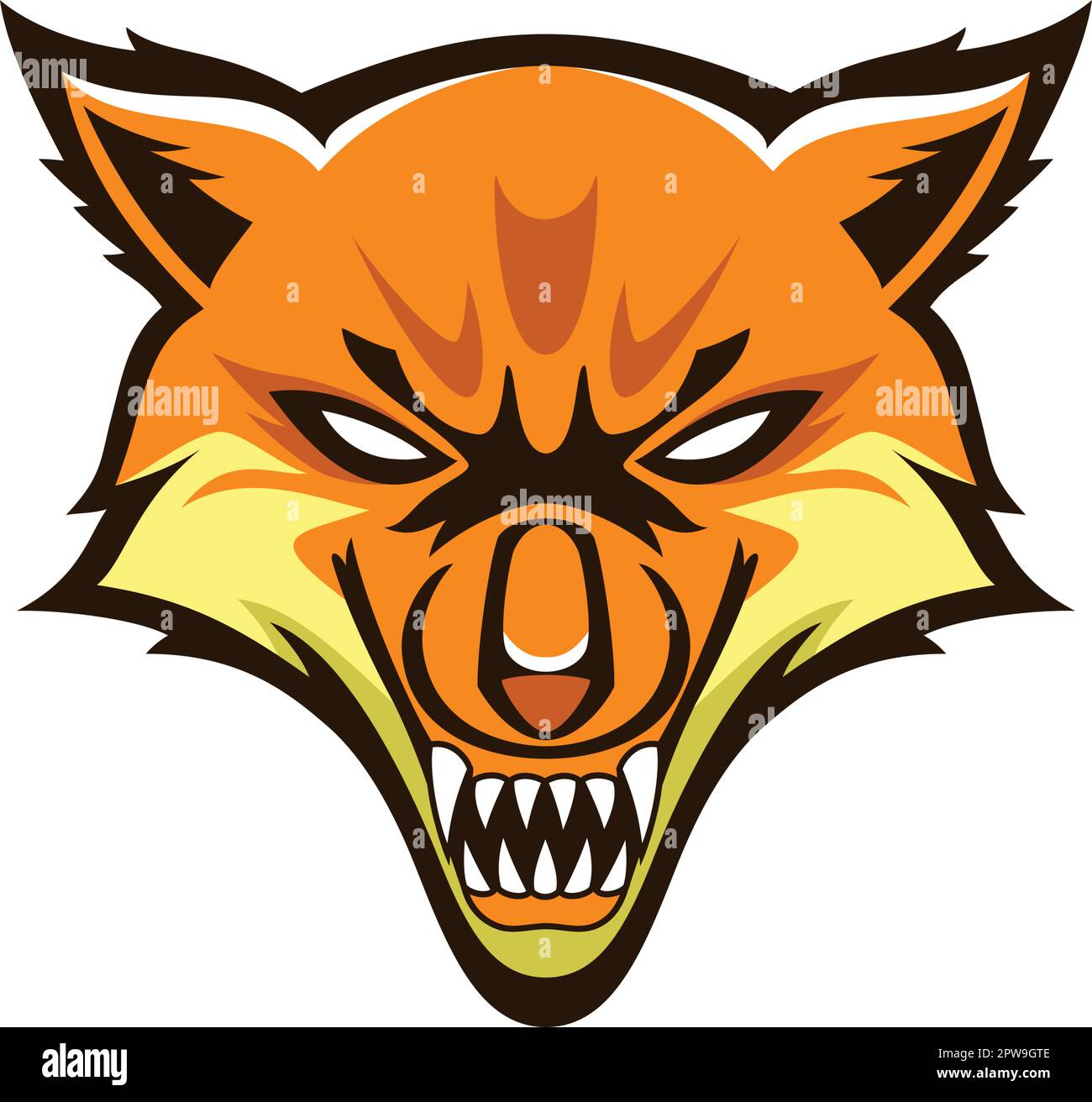 Illustrazione dettagliata di Fox Head Mascot e Emblem Illustrazione Vettoriale