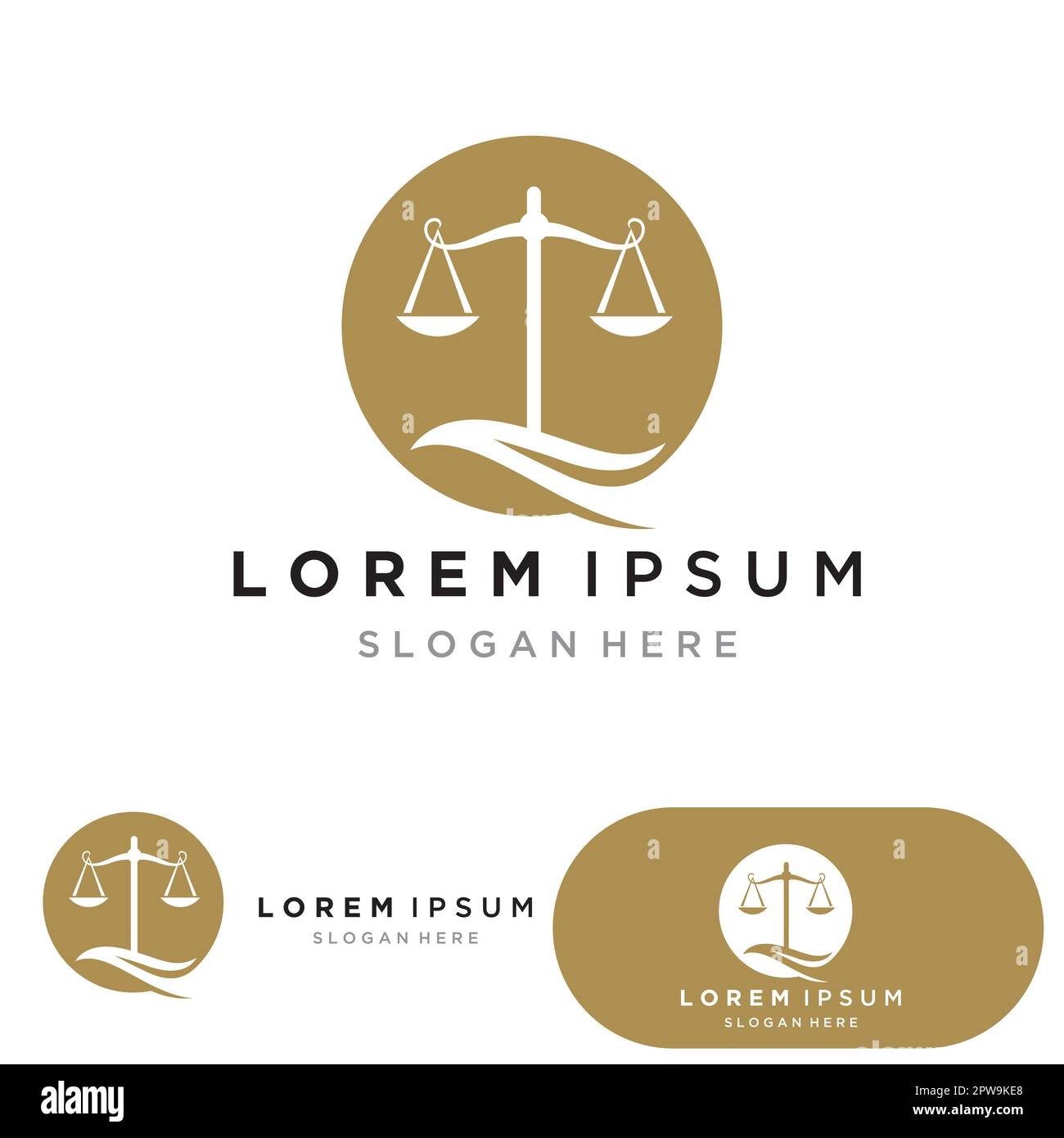 Modello del logo della legge sulla giustizia Illustrazione Vettoriale