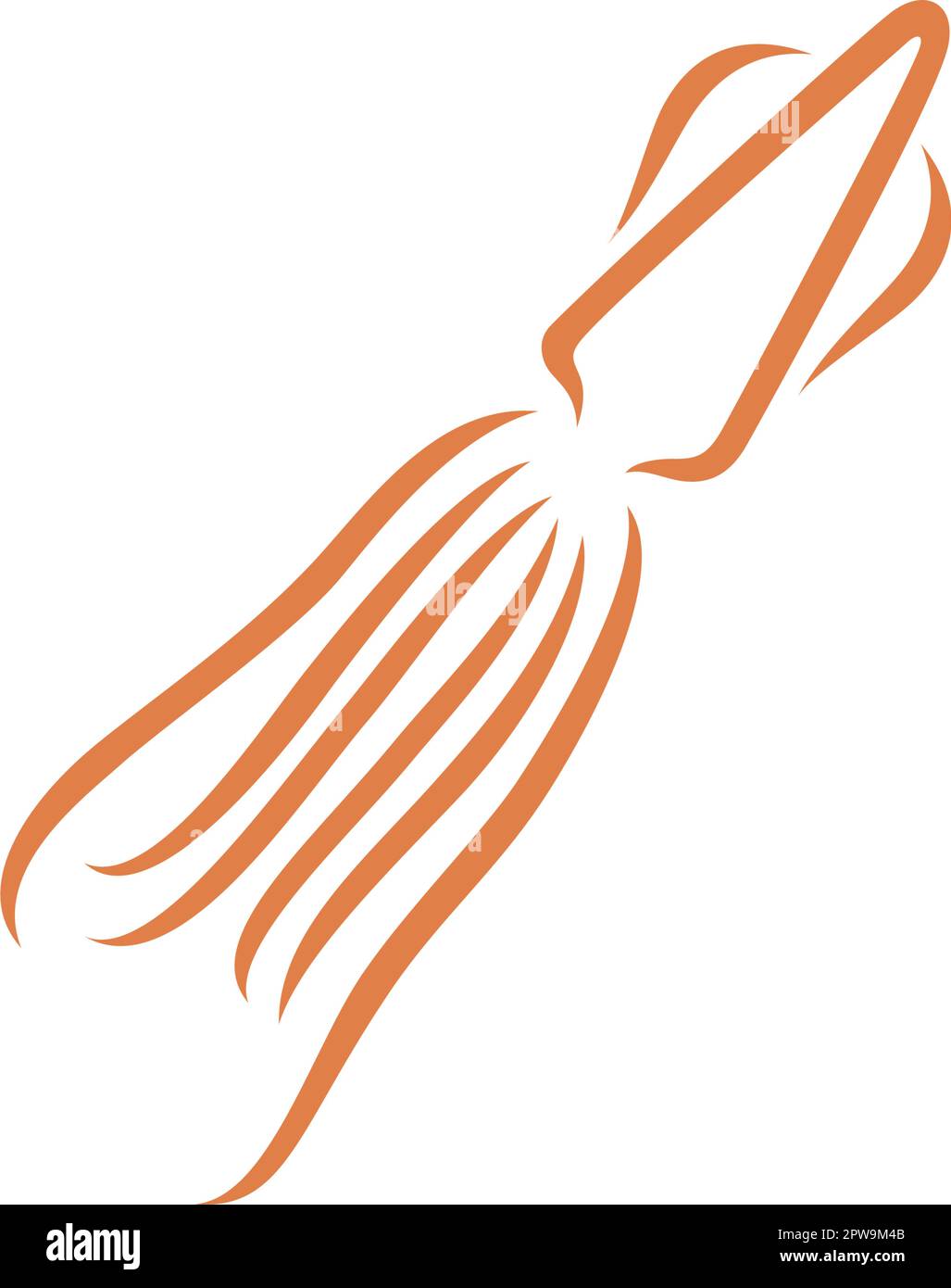 Silhouette squid con movimento di Nuoto delicato visualizzato con stile semplice Illustrazione Vettoriale Silhouette squid con movimento di Nuoto delicato visualizzato con stile semplice Illustrazione Vettoriale