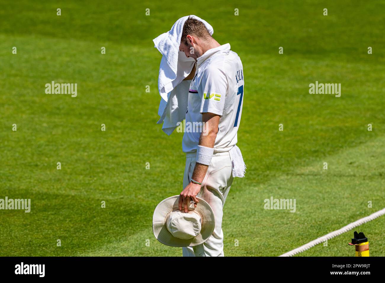 LONDRA, REGNO UNITO. 29 aprile 2023. T Helm of Middlesex durante LV=Insurance County Championship Middlesex v Kent il giorno 4 al Lord's Cricket Ground sabato 29 aprile 2023 a LONDRA, INGHILTERRA. Credit: Taka Wu/Alamy Live News Foto Stock
