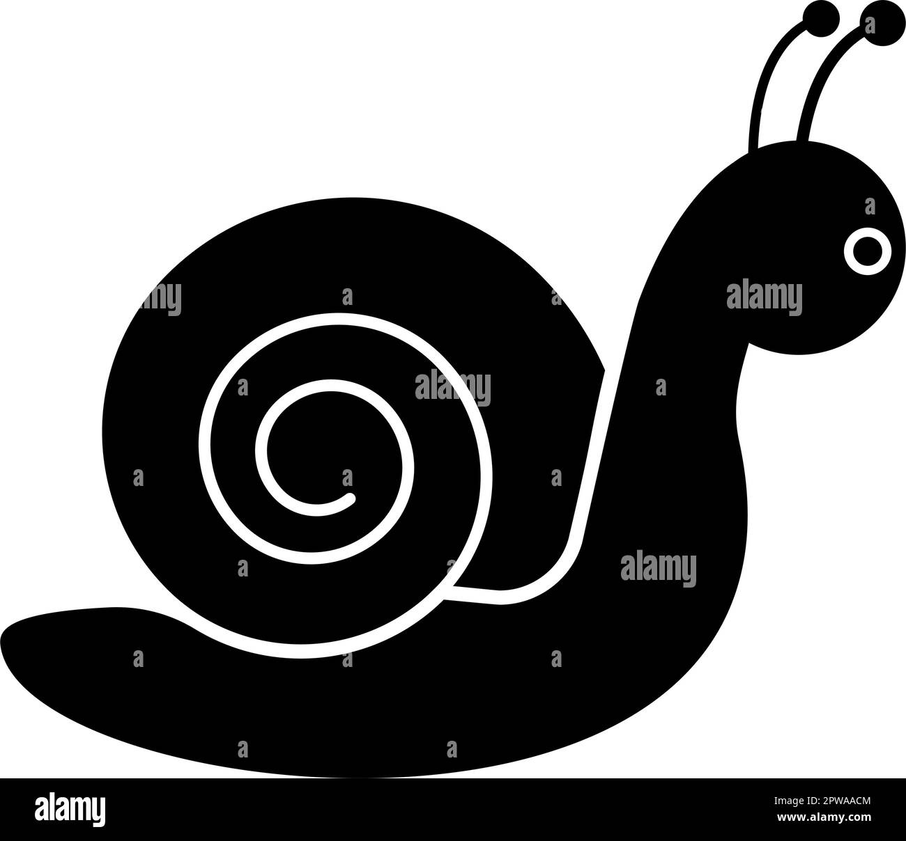 Lumaca icona molluschi nero colore vettore illustrazione immagine stile piatto Illustrazione Vettoriale