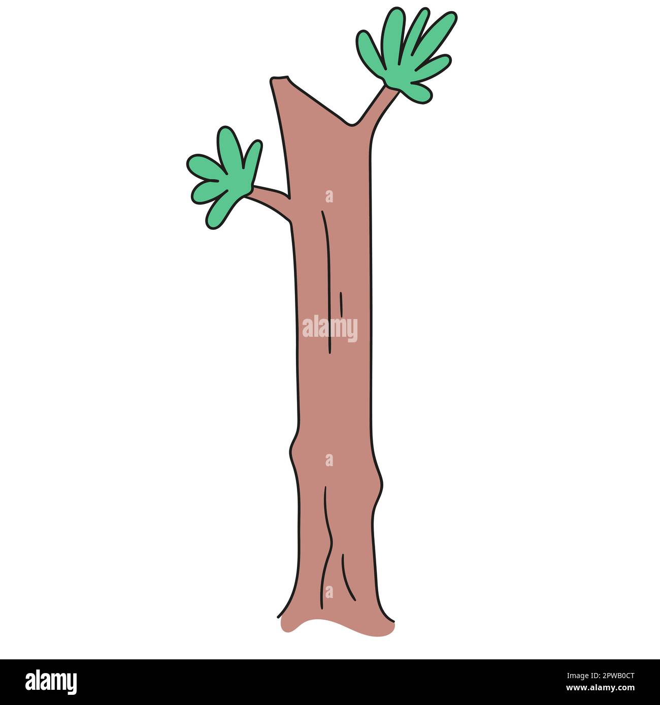un tronco di albero tagliato. immagine dell'icona di doodle Illustrazione Vettoriale