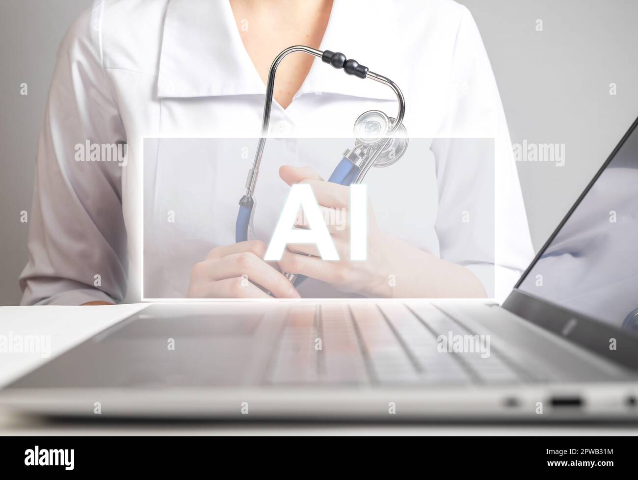 Intelligenza artificiale, intelligenza artificiale in medicina e concetto di assistenza sanitaria Foto Stock