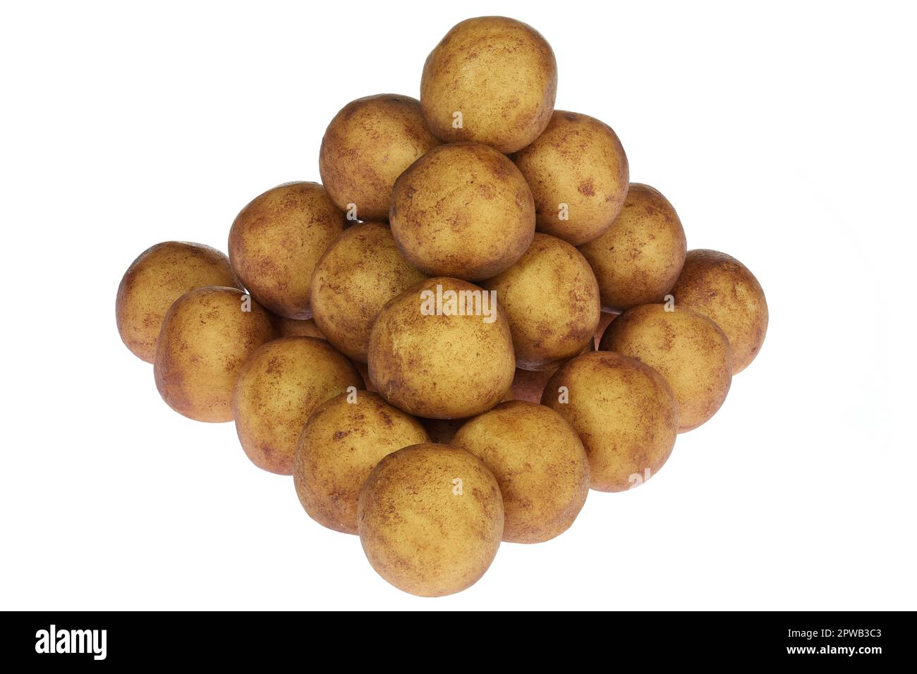 Patate marzapane di Lubecca, Germania, isolate su sfondo bianco Foto Stock