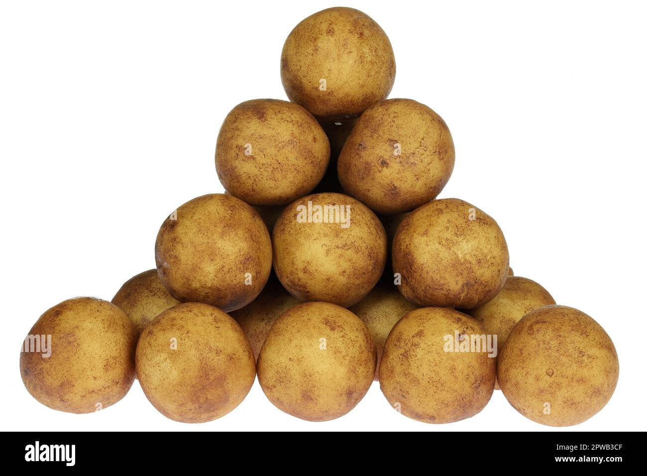 Patate marzapane di Lubecca, Germania, isolate su sfondo bianco Foto Stock