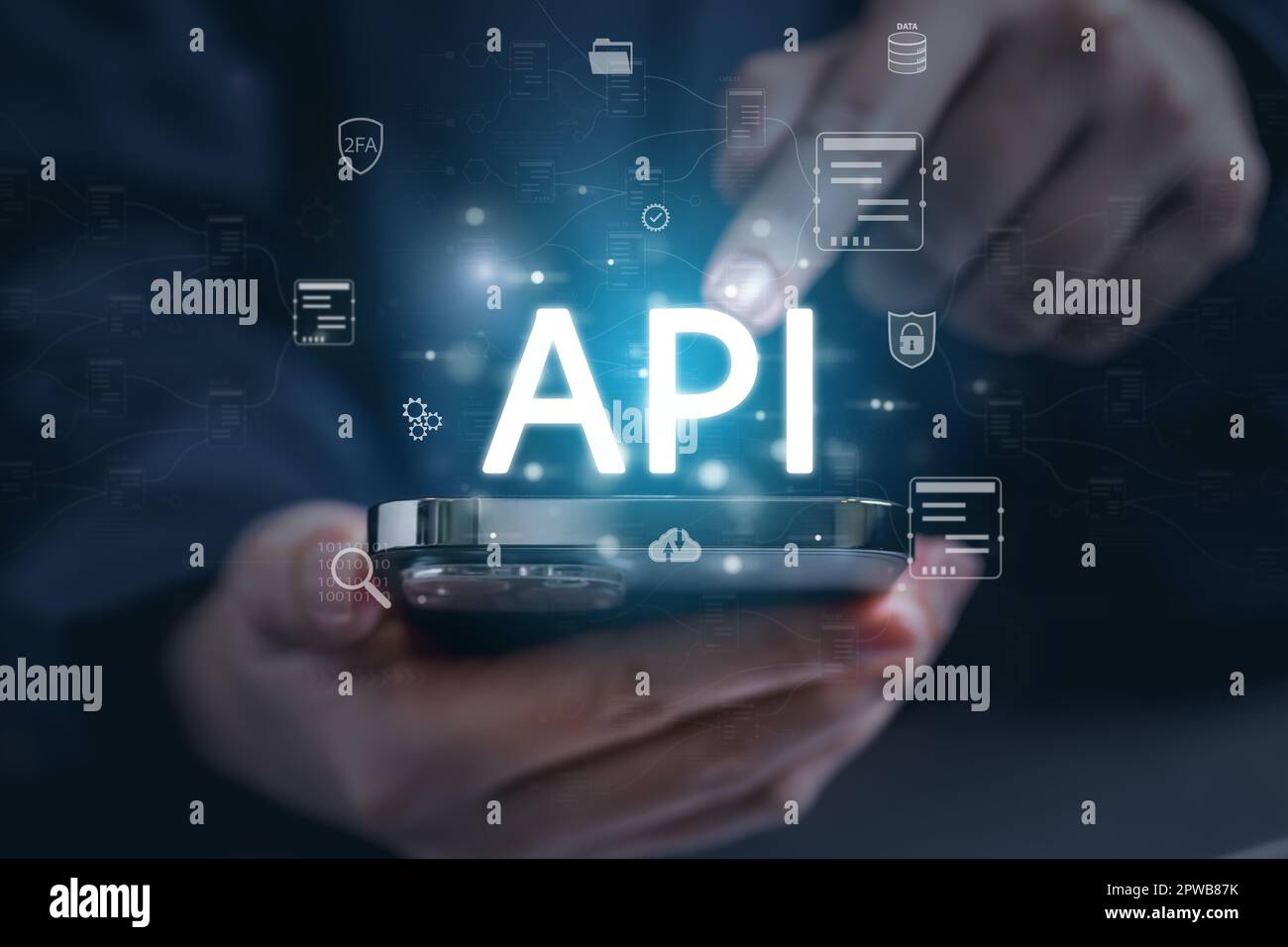 API, interfaccia di programmazione delle applicazioni, strumento di sviluppo software Foto Stock