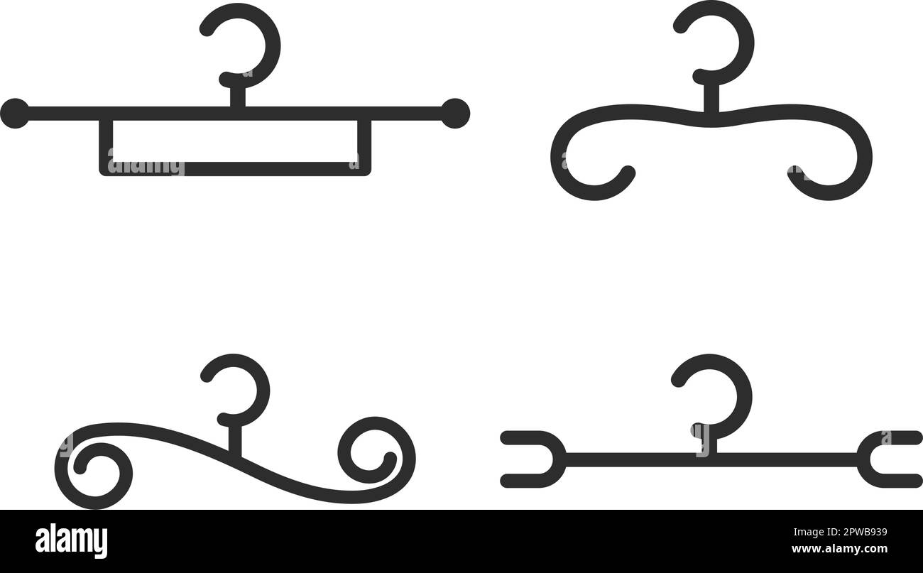 disegno dell'illustrazione vettoriale dell'icona dell'appendiabiti Illustrazione Vettoriale