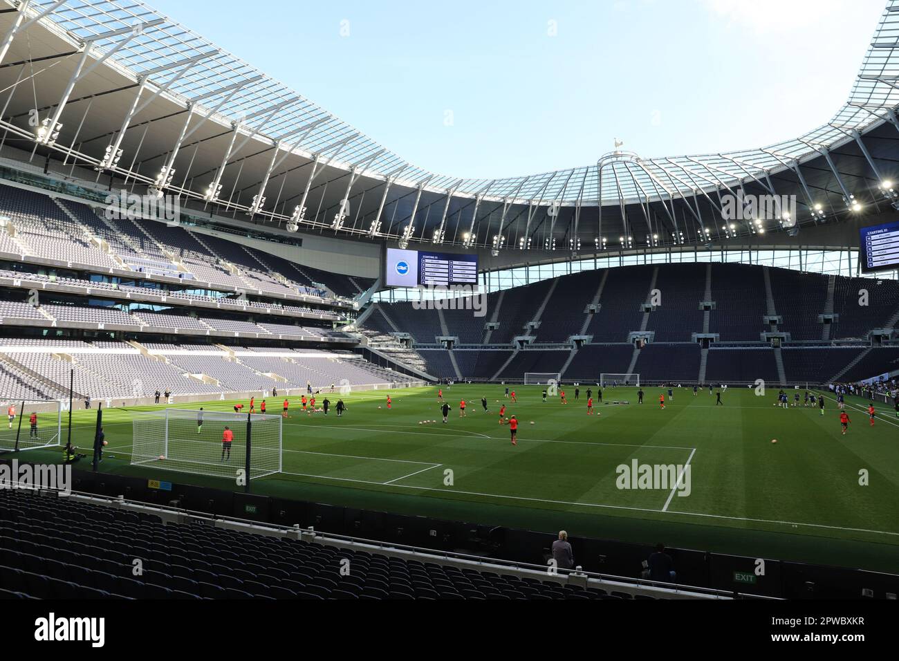 Londra, Regno Unito. 29th Apr, 2023. Londra, Inghilterra, aprile 29 2023: Panoramica generale del Tottenham Hotspur Stadium prima della partita della Super League delle donne fa tra Tottenham Hotspur e Brighton & Hove Albion a Londra, Inghilterra. (Alexander Canillas/SPP) Credit: SPP Sport Press Photo. /Alamy Live News Foto Stock