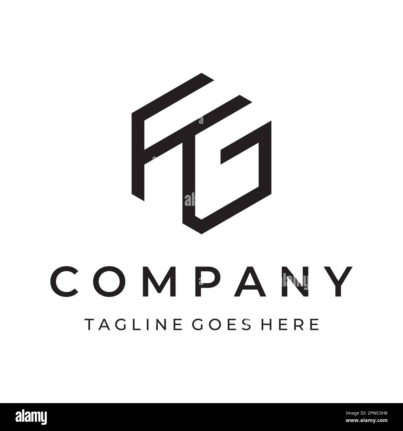 Design creativo modello logo lettera iniziale F G.G F monogramma che è elegante, lussuoso, unico e moderno. Logo per identità, biglietti da visita, etichette e marchi. Illustrazione Vettoriale