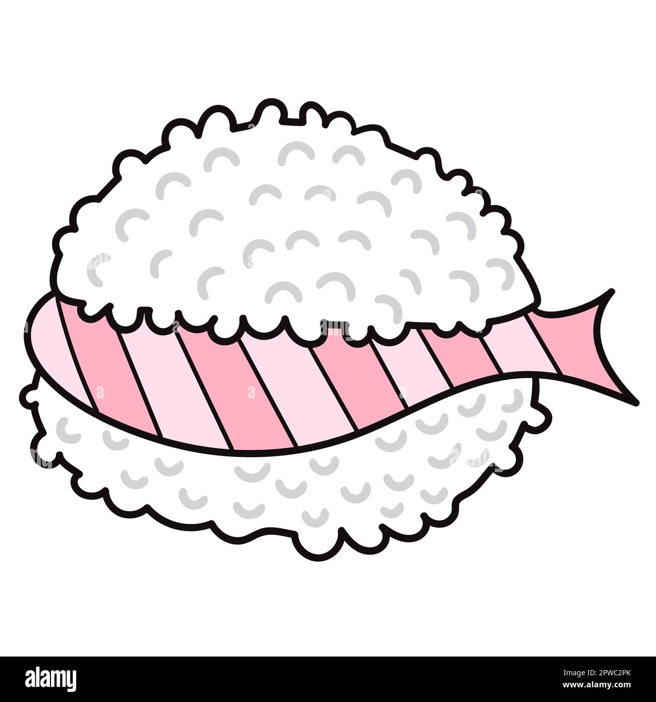 sushi giapponese cibo doodle kawaii. immagine dell'icona di doodle Illustrazione Vettoriale
