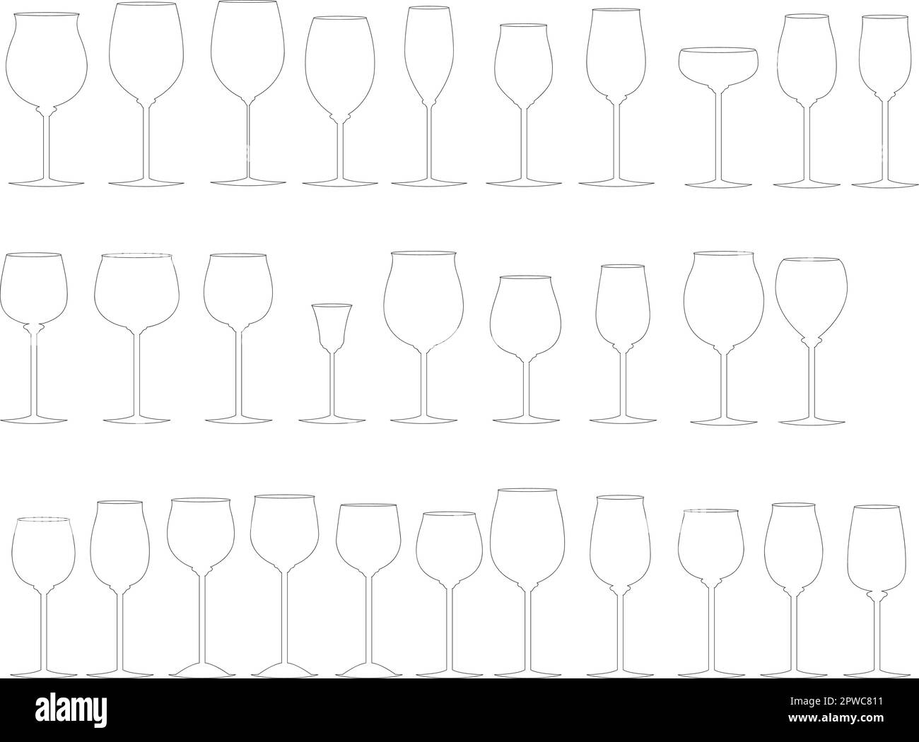 bicchieri di vino - oggetti vettoriali e cartoni animati Illustrazione Vettoriale