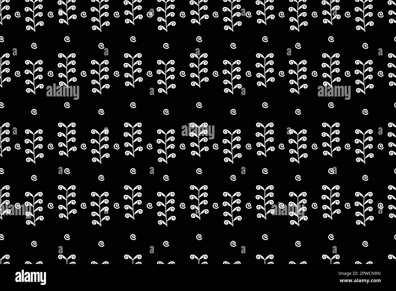 Pattern vettoriale senza giunture. Sfondo con rami e foglie sullo sfondo bianco. Design in edera neutro. Design mistico e orientale della foresta. Pronto per il design in tessuto. Illustrazione vettoriale Illustrazione Vettoriale