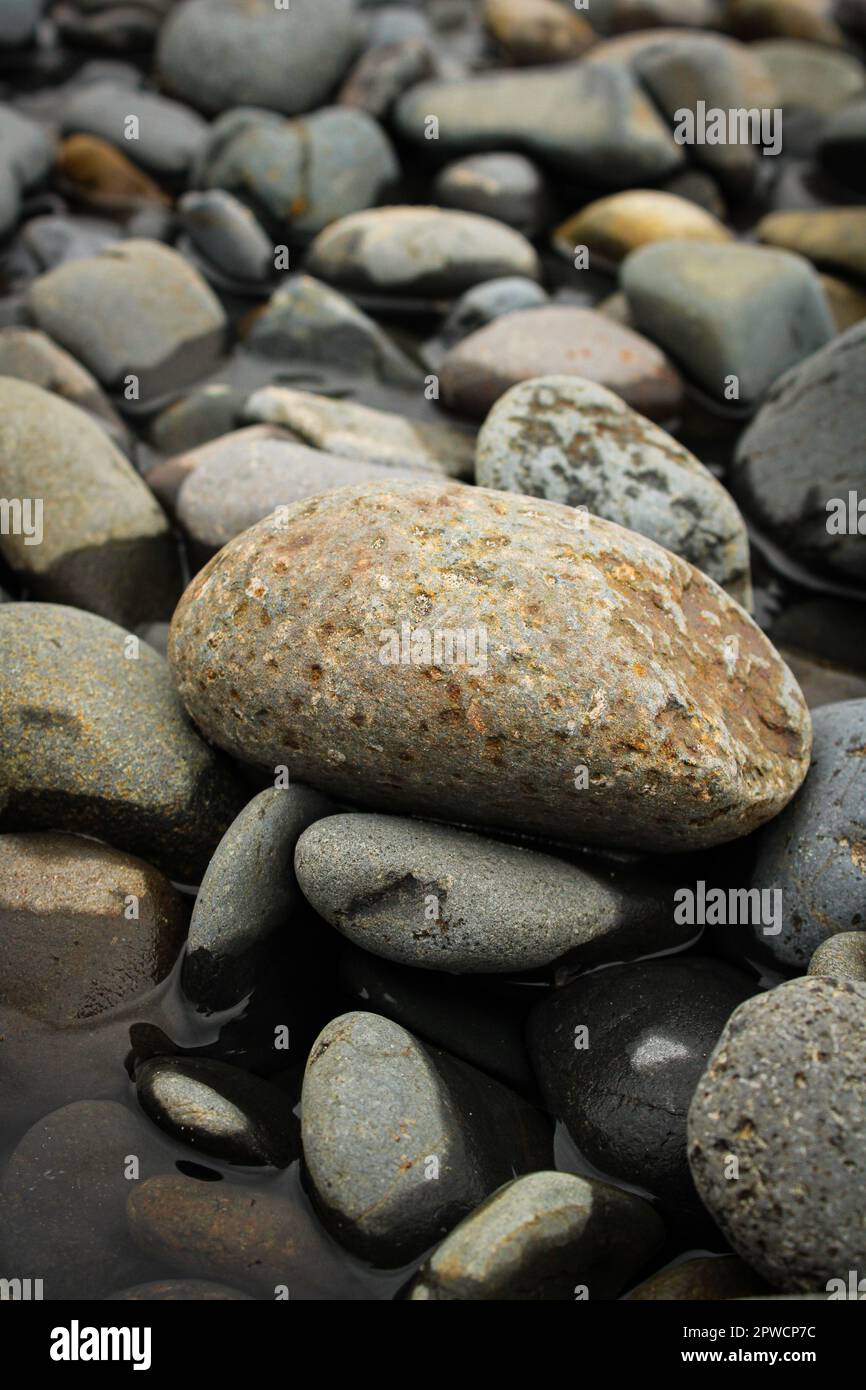 Rocce sulla spiaggia dell'Oregon Foto Stock