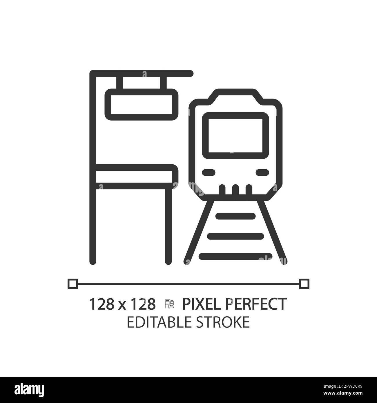 Icona pixel Perfect Linear della piattaforma Illustrazione Vettoriale