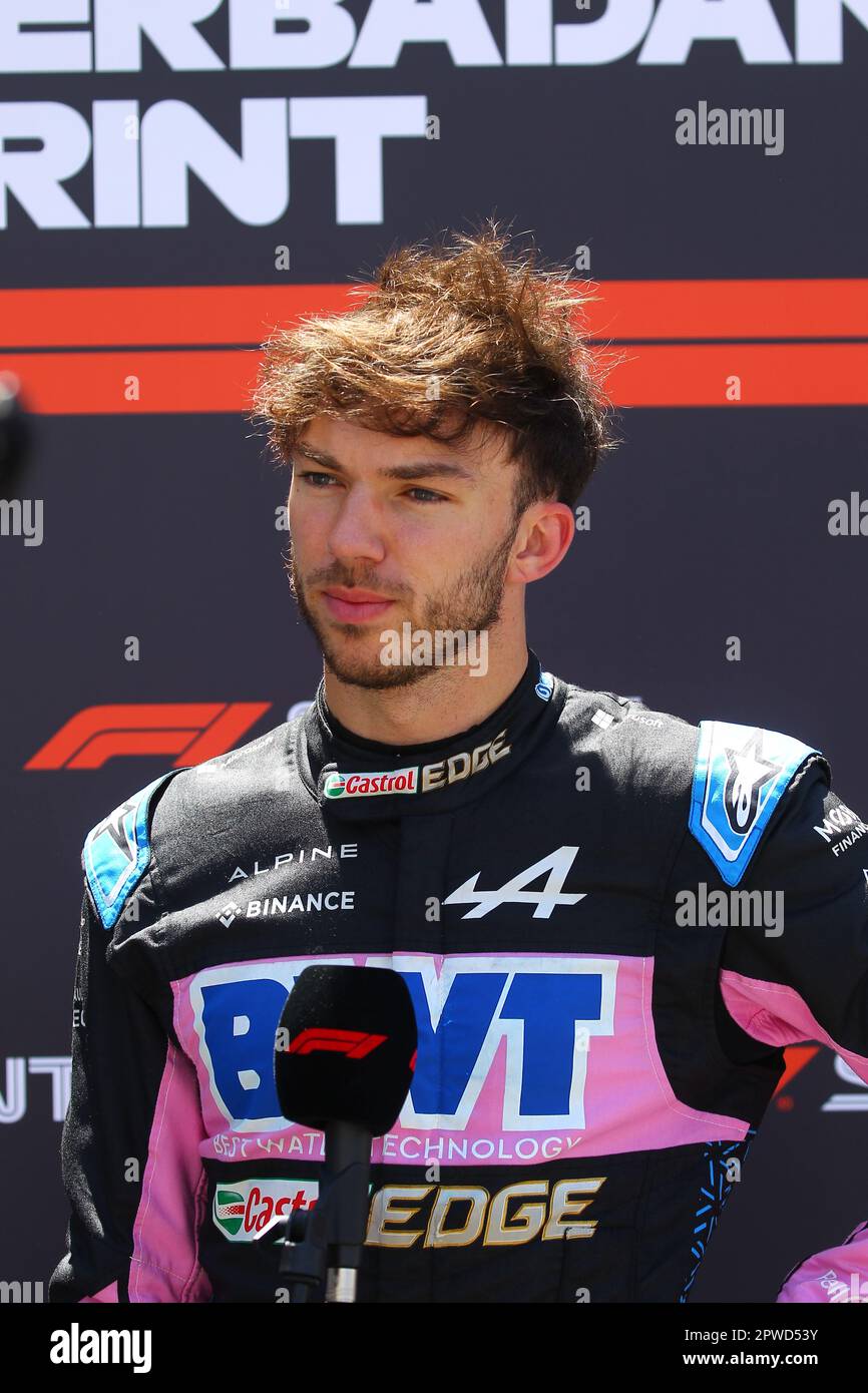 Baku, Azerbaigian. 29th Apr, 2023. BAKU, AZERBAIGIAN, 29. Aprile 2023; #10, Pierre GASLY, fra, Alpine F1 Team, AZERBAIGIAN Gran Premio di Formula 1, F1 a BAKU, circuito stradale. Campionato del mondo FIA Formula1 il 29 aprile. 2023 - immagine a pagamento, copyright © Christian BAUDAT/ATPimages (BAUDAT Christian/ATP/SPP) Credit: SPP Sport Press Photo. /Alamy Live News Foto Stock