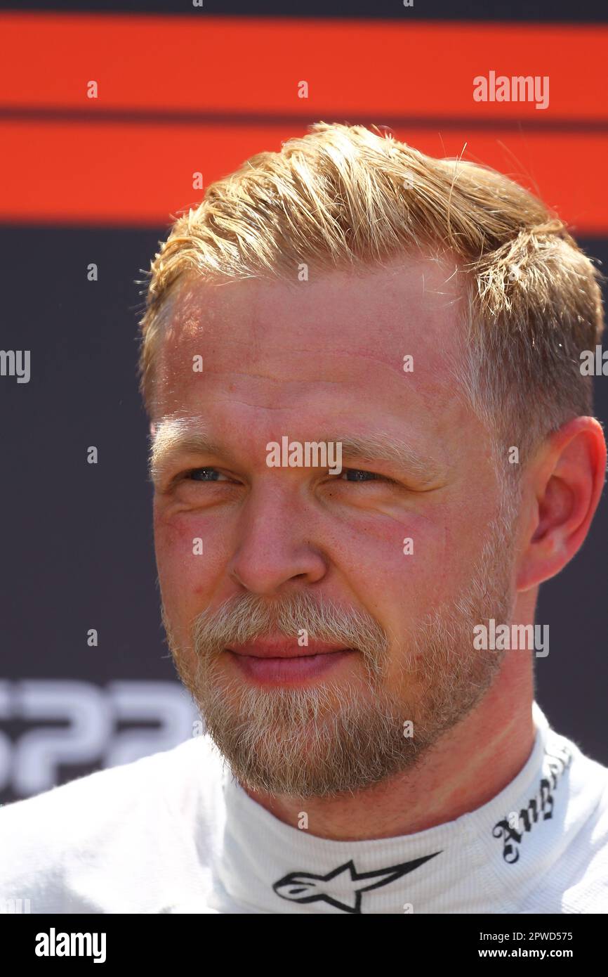 Baku, Azerbaigian. 29th Apr, 2023. BAKU, AZERBAIGIAN, 28. 2023 aprile 20, Kevin MAGNUSSEN, DEN, Haas F1 Team, AZERBAIGIAN Gran Premio di Formula 1, F1 a BAKU, circuito stradale. Campionato del mondo FIA Formula1 il 28 aprile. 2023 - immagine a pagamento, copyright © Christian BAUDAT/ATPimages (BAUDAT Christian/ATP/SPP) Credit: SPP Sport Press Photo. /Alamy Live News Foto Stock