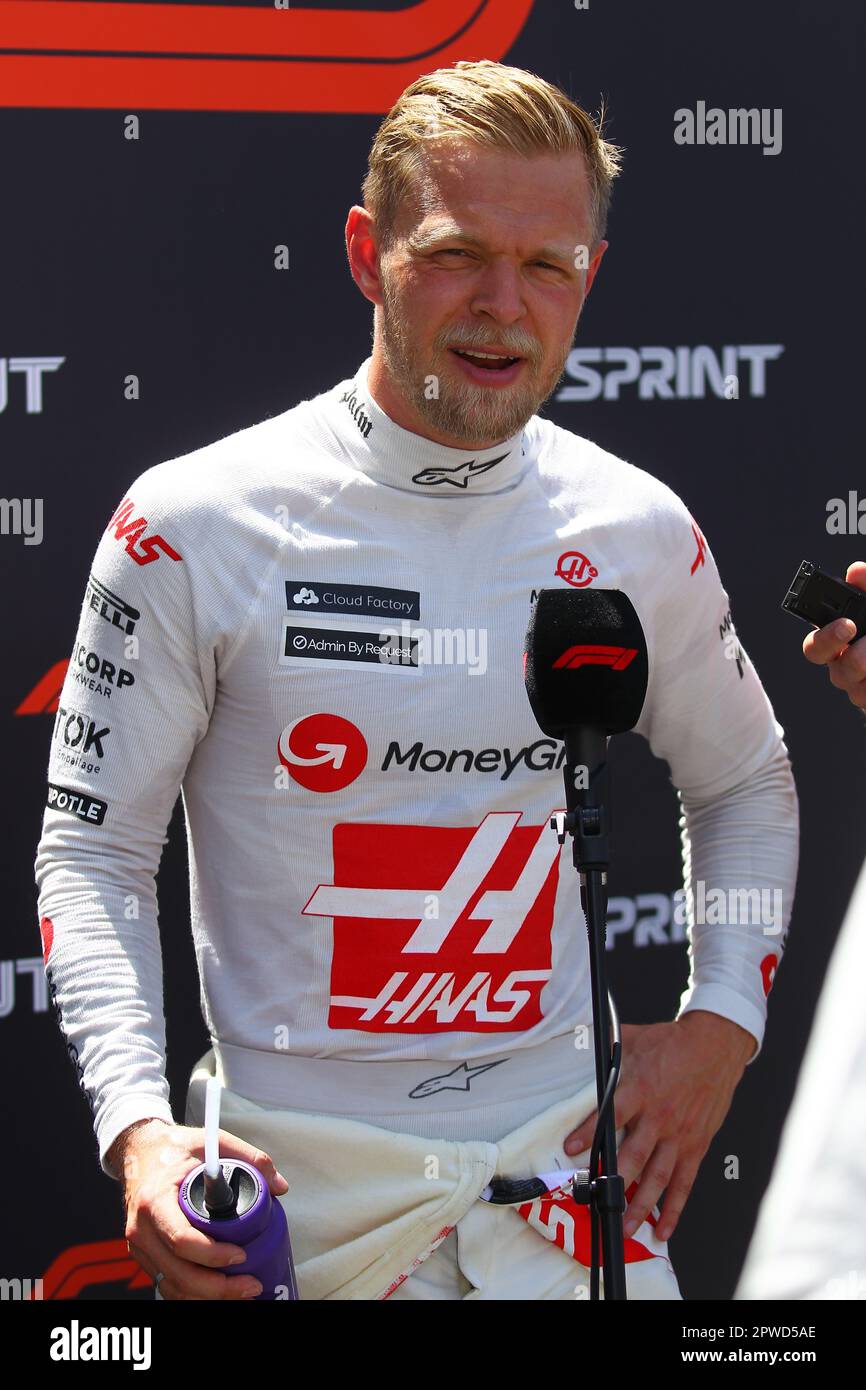 Baku, Azerbaigian. 29th Apr, 2023. BAKU, AZERBAIGIAN, 28. 2023 aprile 20, Kevin MAGNUSSEN, DEN, Haas F1 Team, AZERBAIGIAN Gran Premio di Formula 1, F1 a BAKU, circuito stradale. Campionato del mondo FIA Formula1 il 28 aprile. 2023 - immagine a pagamento, copyright © Christian BAUDAT/ATPimages (BAUDAT Christian/ATP/SPP) Credit: SPP Sport Press Photo. /Alamy Live News Foto Stock