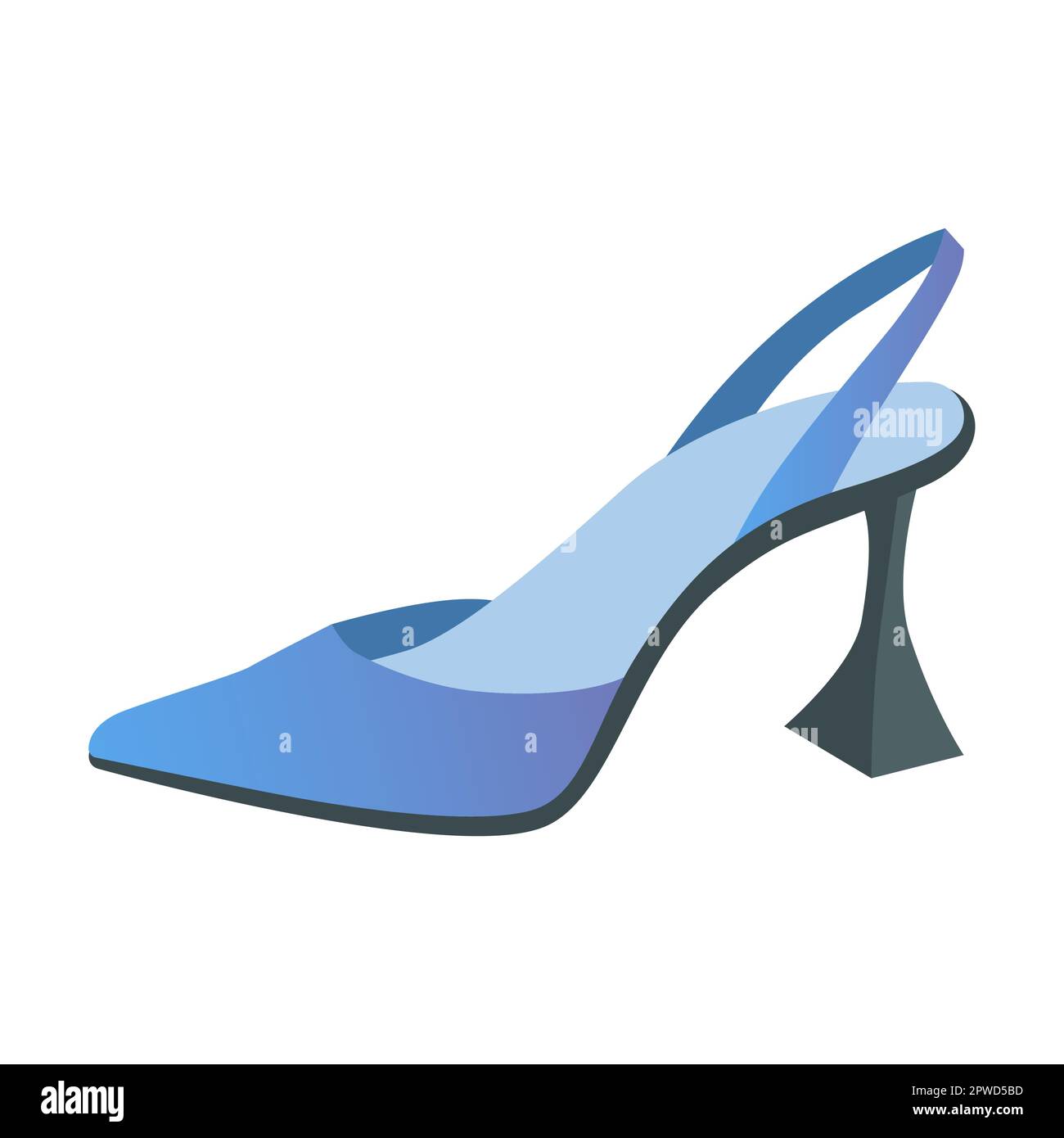 Sandali con tacco aperto e punta chiusa. Illustrazione del vettore cartoon. Scarpe eleganti e casual, sandali estivi stagionali, sneakers. Collezione di scarpe Illustrazione Vettoriale