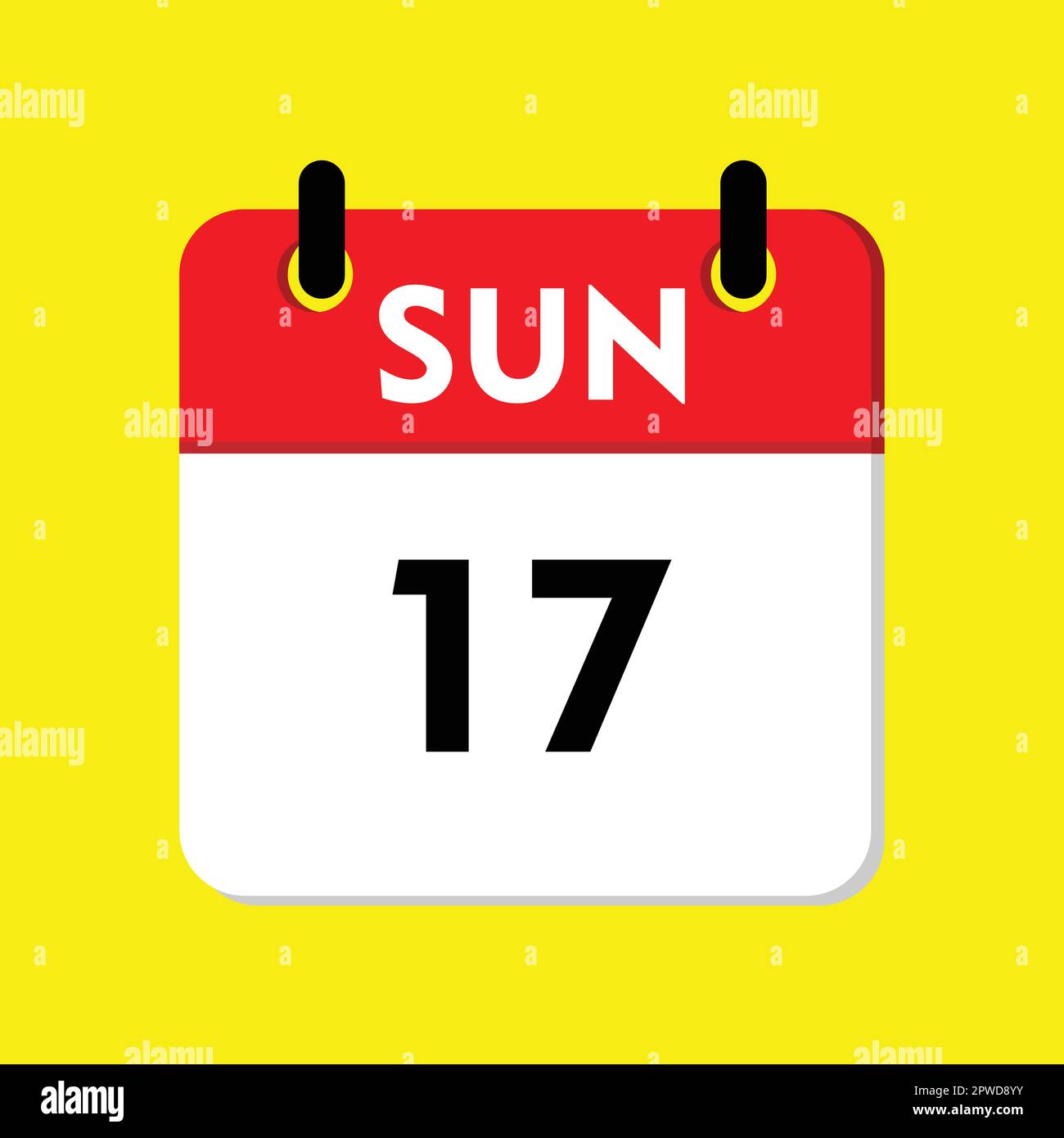 nuovo calendario, icona isolata in giallo Illustrazione Vettoriale