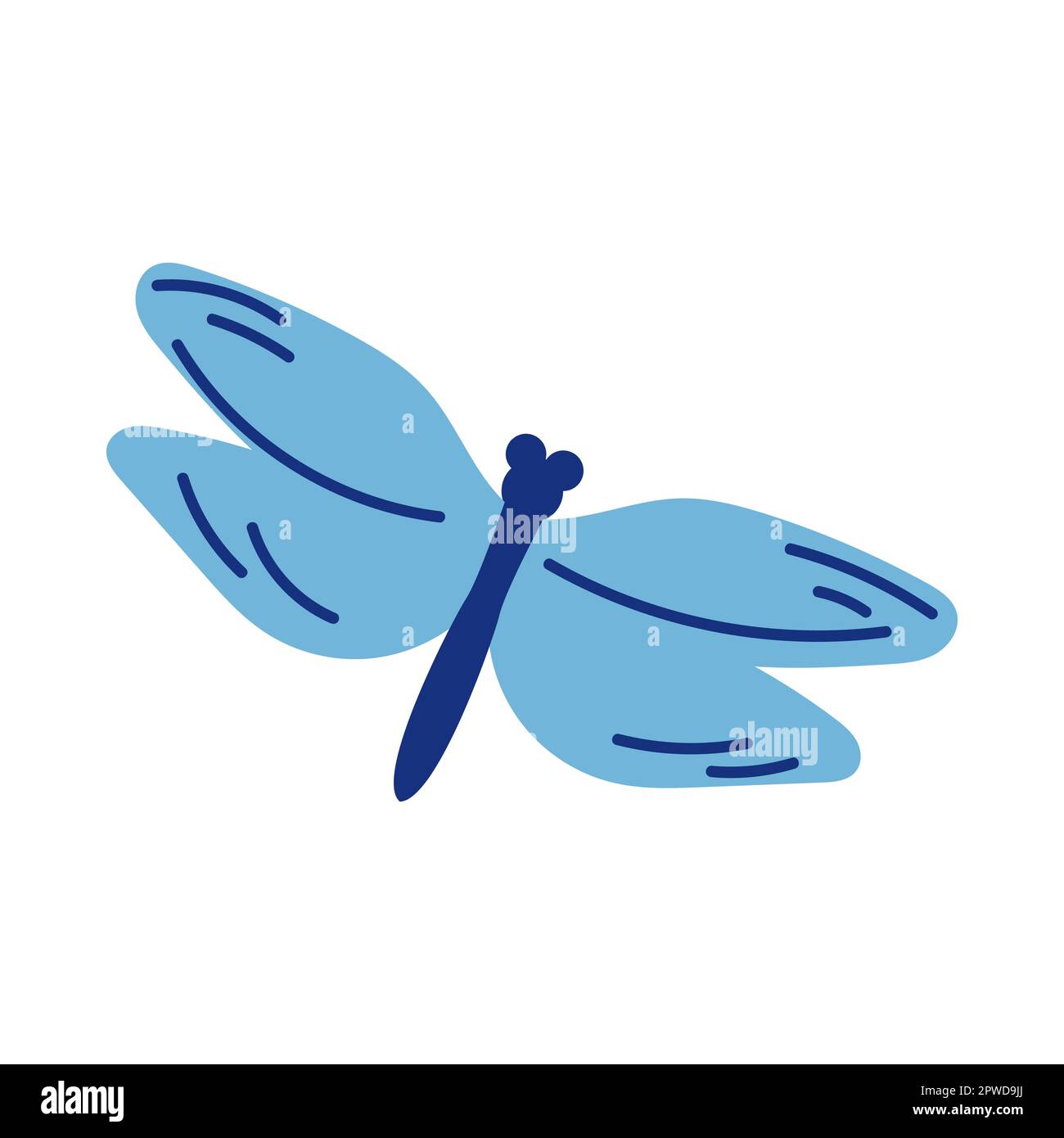 Libellula nei colori blu chiaro e scuro Illustrazione Vettoriale