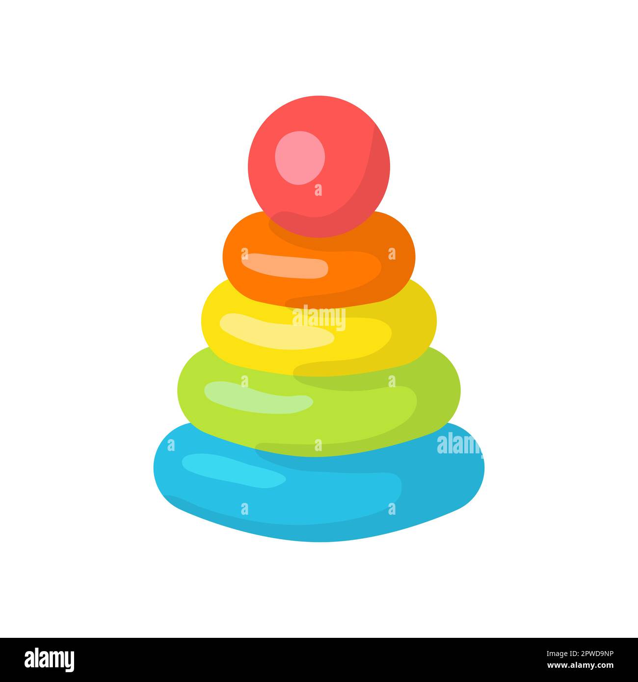 Colorata piramide di plastica giocattolo per bambini illustrazione vettoriale Illustrazione Vettoriale