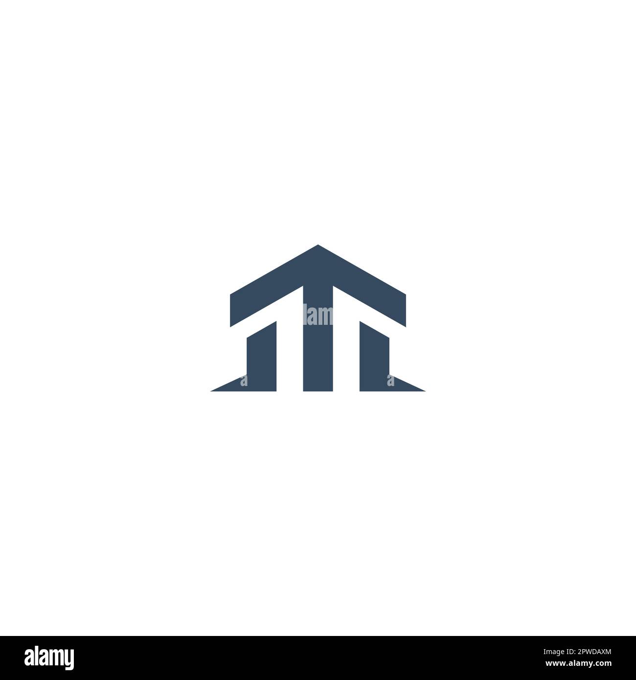 Logo con freccia M. Logo Home Letter M. Illustrazione Vettoriale