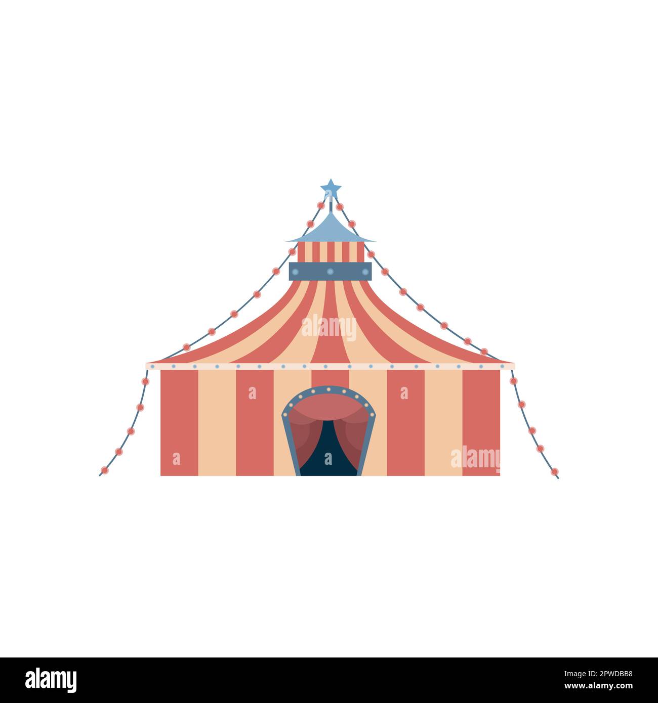 Illustrazione vettoriale tenda circo rosso opaco Illustrazione Vettoriale
