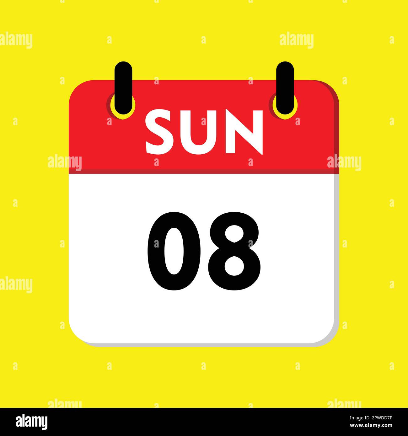 nuovo calendario, icona isolata in giallo Illustrazione Vettoriale