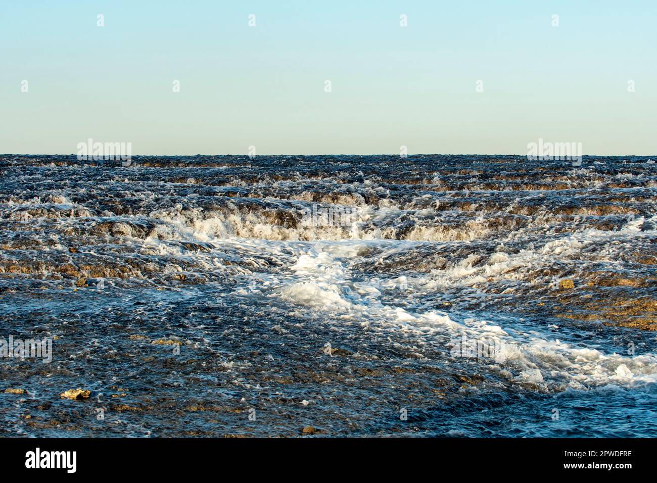 Bassa marea a Montgomery Reef, Kimberley Coast, WA, Australia Foto Stock