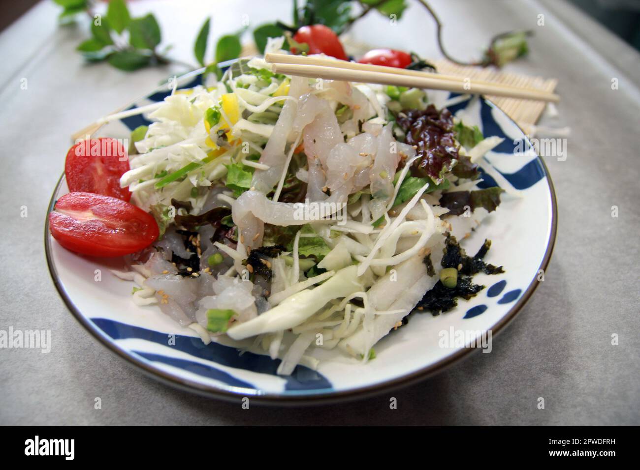 Sana insalata di sashimi con cibo coreano, ciotola di riso sashimi, sana cucina coreana Foto Stock