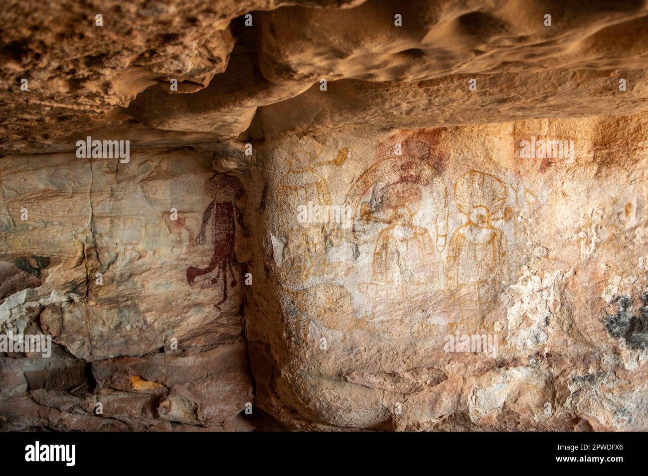 Kaiara (Sea Wandjina) Arte su Bigge Island, Kimberley Coast, WA, Australia Foto Stock