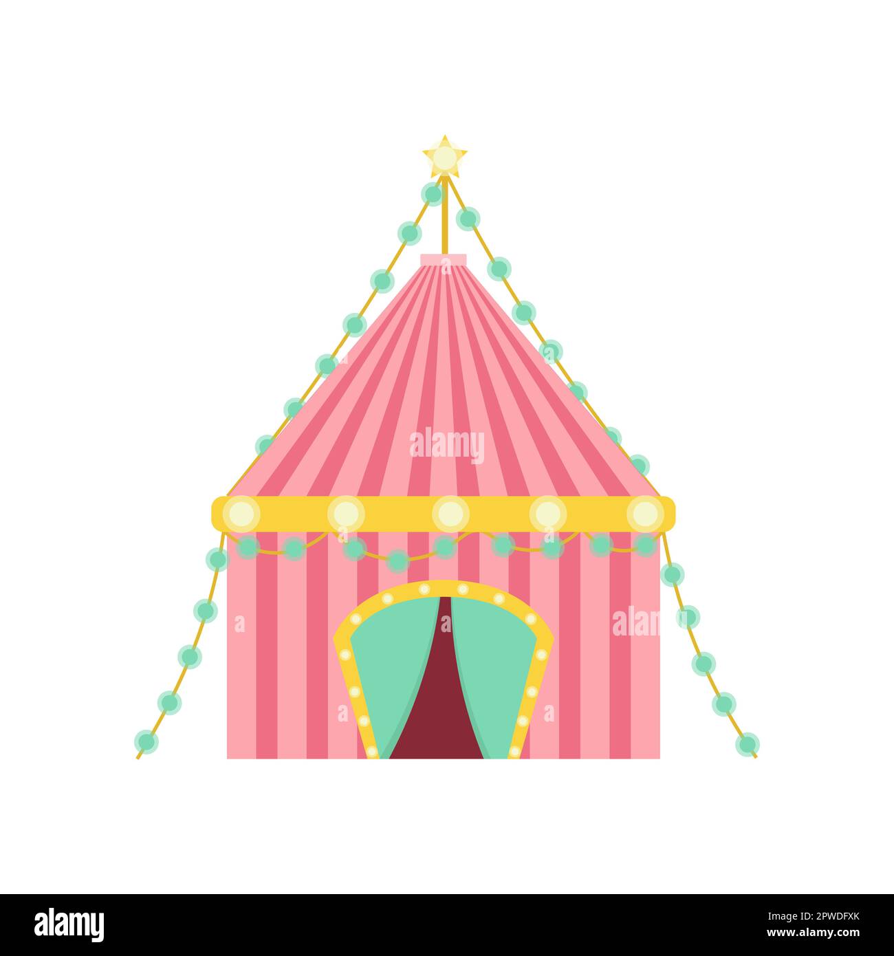 Illustrazione vettoriale della tenda circus rosa Illustrazione Vettoriale