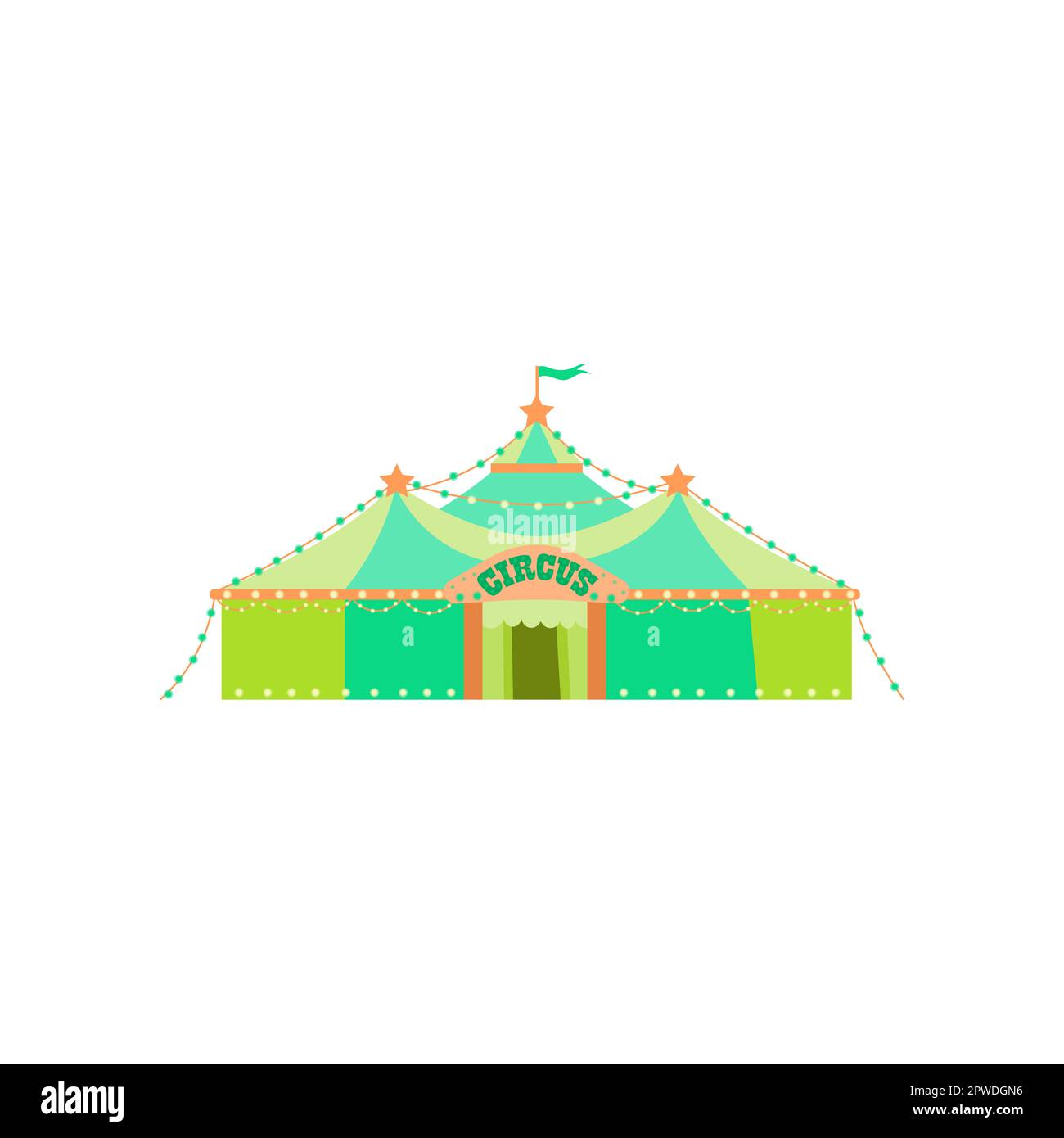 Illustrazione vettoriale della tenda circus verde Illustrazione Vettoriale