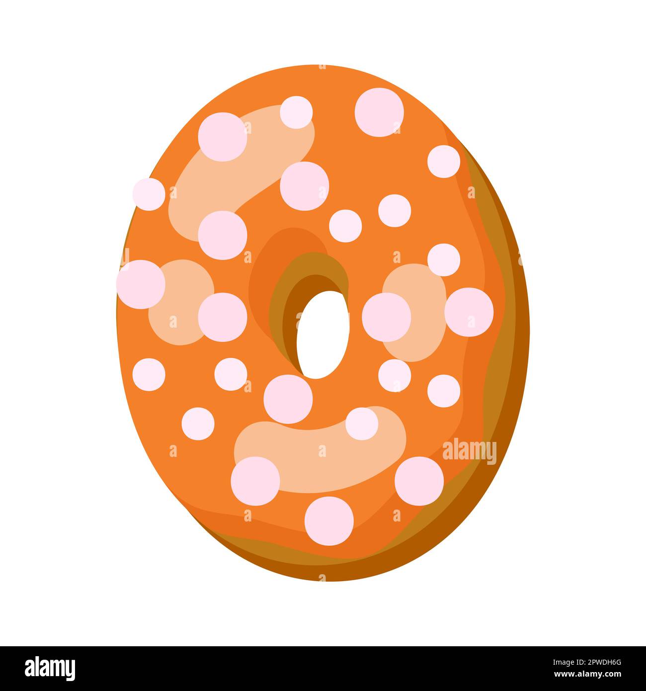 Numero 0 nell'illustrazione del vettore di font donut Illustrazione Vettoriale