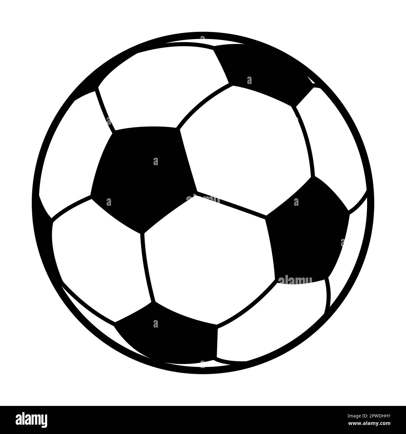 pallone da calcio - simbolo di silhouette vettoriale in bianco e nero  raffigurazione di pallone da calcio, sfondo bianco Immagine e Vettoriale -  Alamy