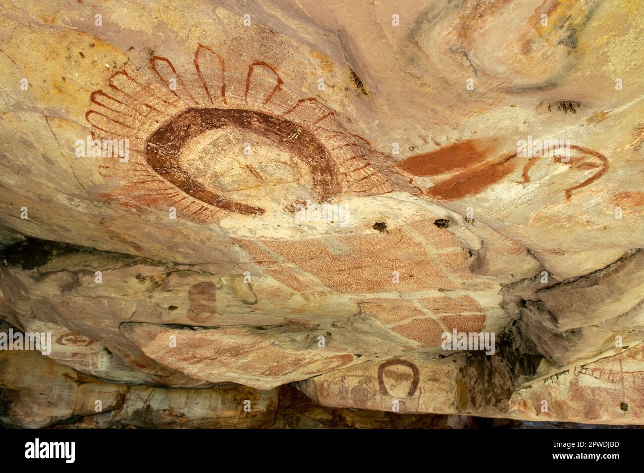 Wunambal Gaambera Uunguu Wandjina Art, Jalandal, Kimberley Coast, WA, Australia Foto Stock