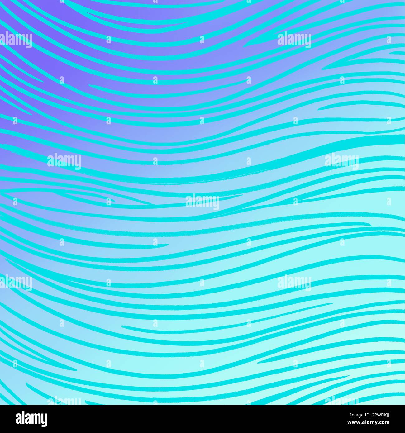 Disegna a mano forme d'onda astratte e linee modello per le tue idee, sfondo, colore blu e ciano Foto Stock