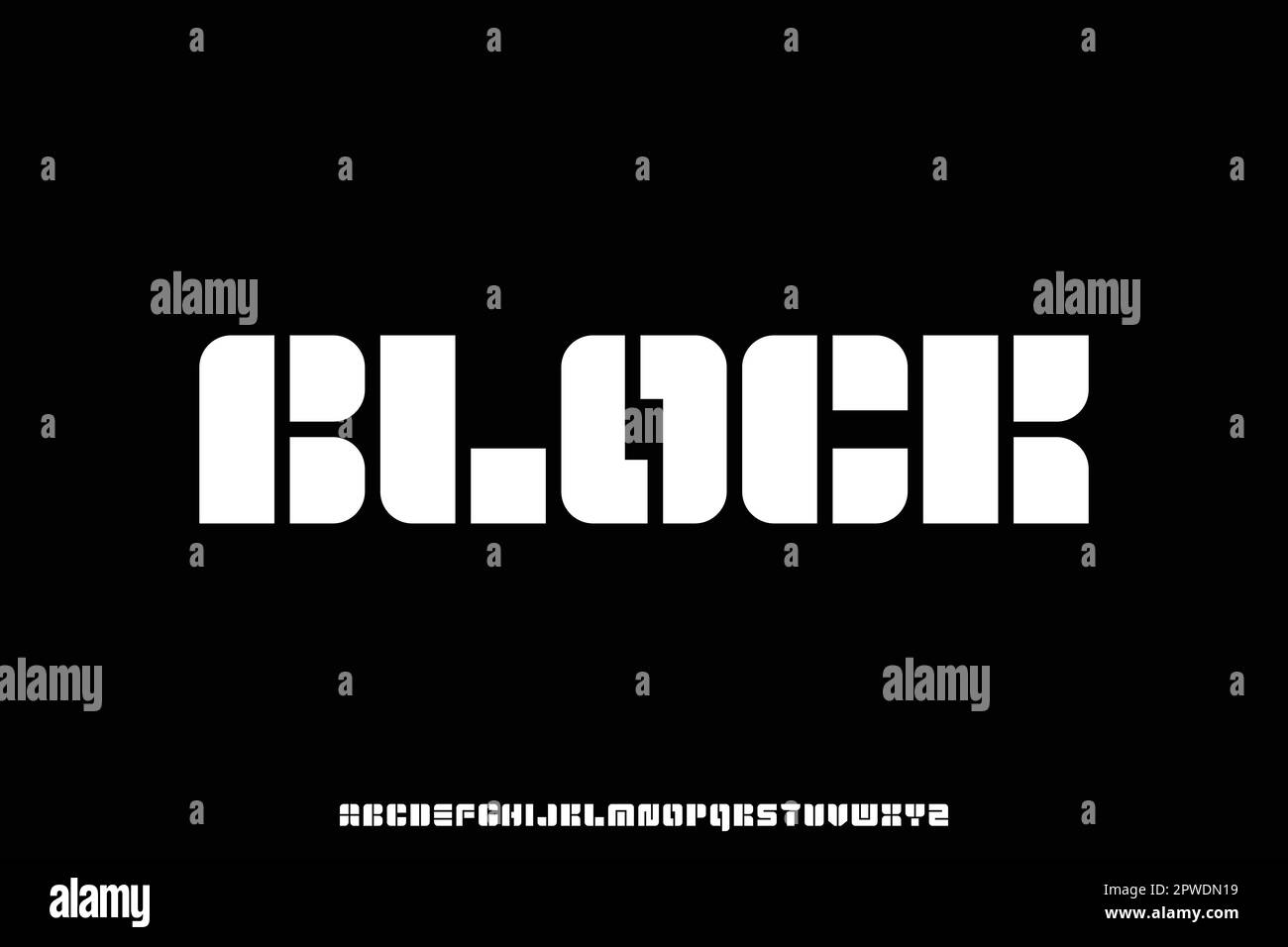 Vettore font del blocco astratto creativo Illustrazione Vettoriale