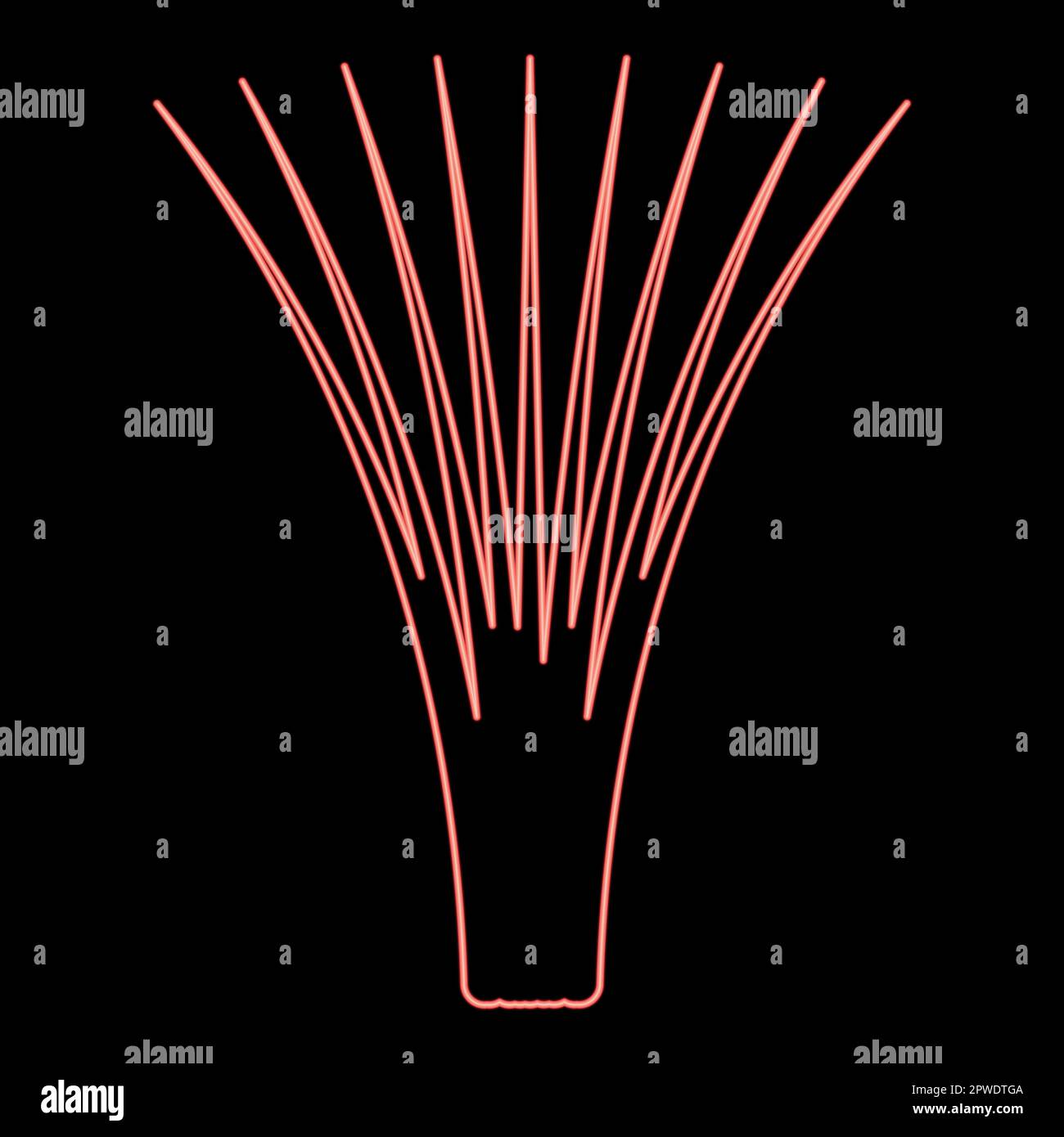 Erba commestibile al neon lemongrass Cymbopogon citrato spezie vegetali erbe pianta rossa colore vettore illustrazione immagine piatto stile luce Illustrazione Vettoriale